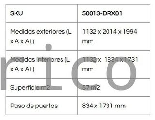 Caseta Metálica Top Atenea 113x201x199 cm - Duramax