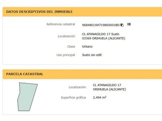 Solar en venta en Orihuela ciudad en Orihuela