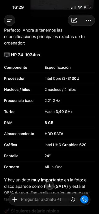 Ordenador HP Beige y Blanco