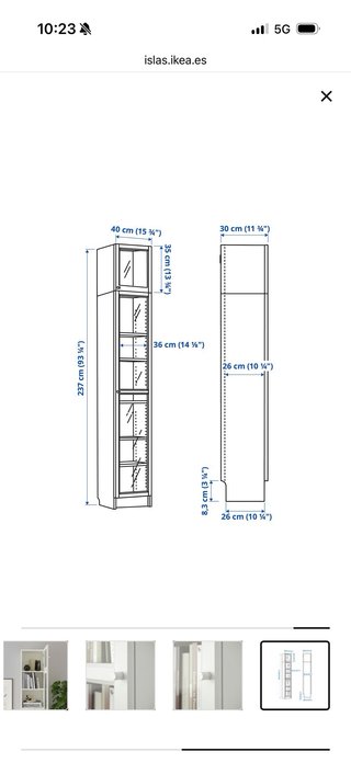 Estantería Billy Ikea con puerta cristal