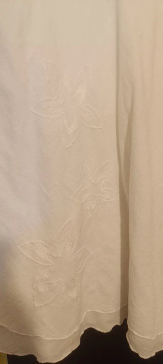 Vestido corto ibicenco blanco tirantes algodón S