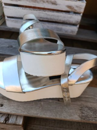 Sandalias Plataforma Stradivarius Plateadas