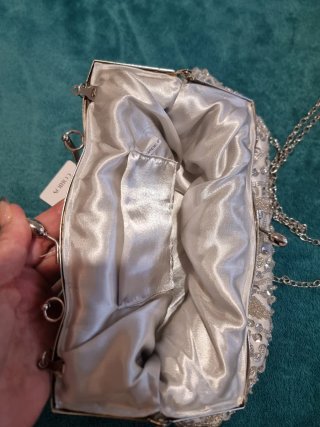Bolso de fiesta CORIOS plateado y blanco
