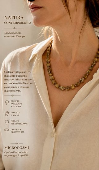 Collana Diaspro Paesaggio Argento 925