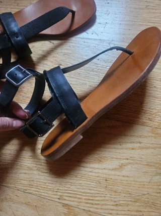 Sandalias Uterqüe Piel Negro Marrón