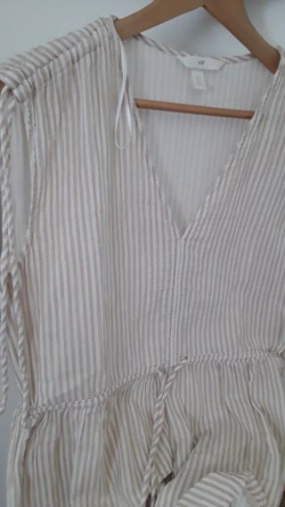 Vestido H&M Rayas Beige