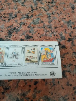 Foglietto Francobolli ONU 40° Anniversario WFUNA