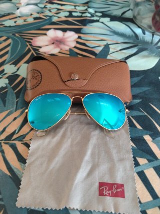 Gafas Ray-Ban Doradas Cristal Azul Espejo