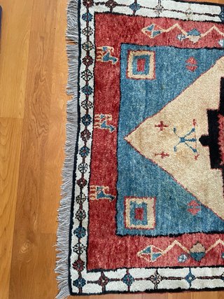 Alfombra oriental de lana hecha a mano  147x192