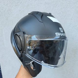 Casco Moto Shark Negro con Visera Transparente