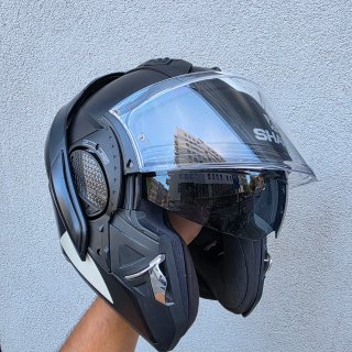 Casco Moto Shark Negro con Visera Transparente