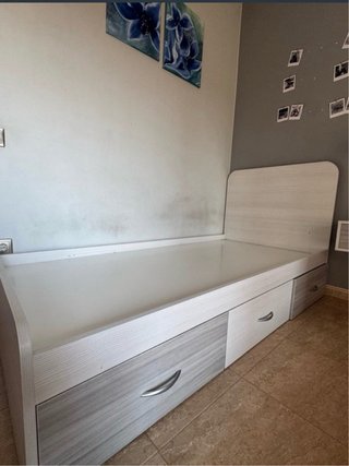 Cama 90x200cm con almacenaje