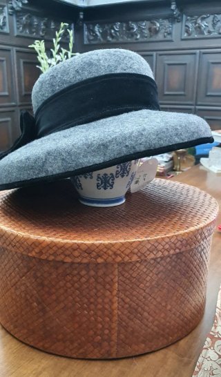 Sombrero Fieltro Lana Vintage Inglés + sombrerera