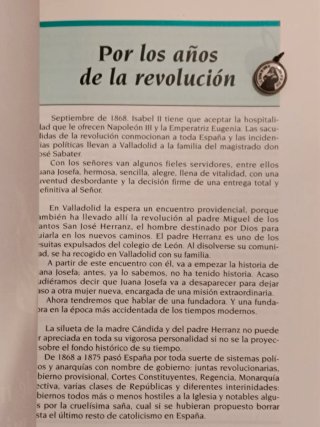 Reliquia y biografía S. Cándida María de Jesús