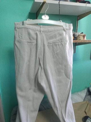 Pantalón Lino Beige Talla S