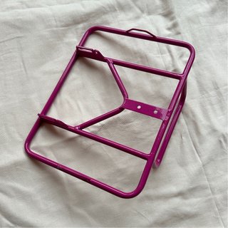 Portaequipajes delantero acero bicicleta rosa