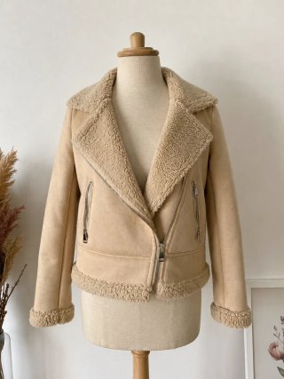 Chaqueta borreguito beige