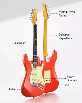Guitarra Strato Donner DST-600 Top