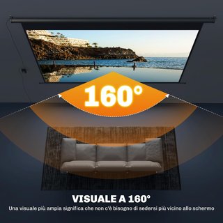 Pantalla de Proyector Motorizada de 120 Pulgadas 4K HD Formato 16:9, Pantalla de Proyector Motorizada Eléctrica con Control Remoto, Tela de Videoproyector para Casa, Cine, Oficina, Hogar, Exterior...