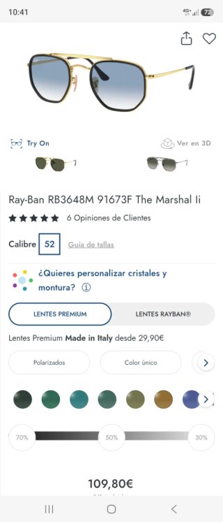 Ray-Ban RB3648M 91673F Marshal