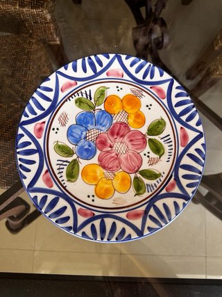 Platos decorativos cerámica pintados a mano