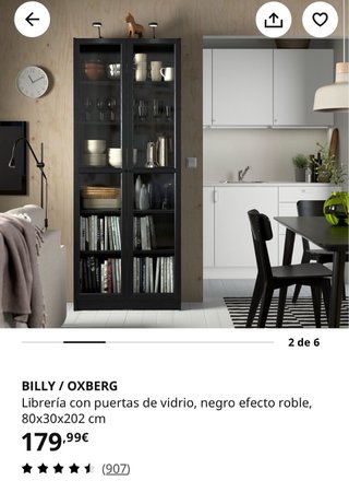 Librería Estantería Billy efecto roble negro