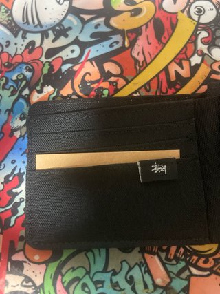 Cartera Stussy Negra Bordada