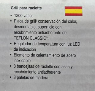 Barbacoa Raclette Eléctrica Bifinett H-3043 Nueva