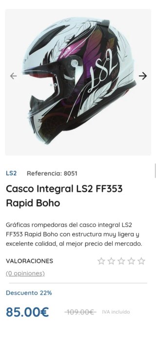Casco Moto Integral LS2 FF353 Rapid Boho - XS