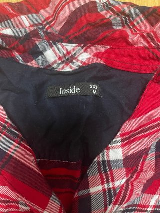 Camisa Inside cuadros roja talla M ajustada