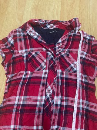 Camisa Inside cuadros roja talla M ajustada
