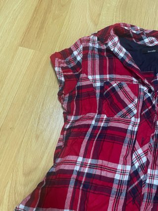 Camisa Inside cuadros roja talla M ajustada