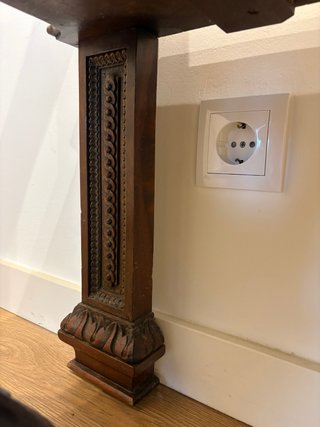 Banco antiguo madera maciza tallada