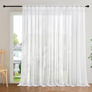 Cortina Visillo Transparente Blanca 260x300 riel