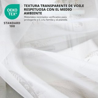 Cortina Visillo Transparente Blanca 260x300 riel