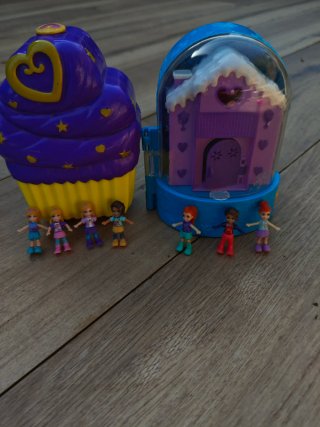 Lote Polly Pocket Casa Nieve y Cupcake
