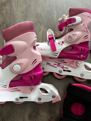 Pack Patines en Línea y Protecciones Rosa