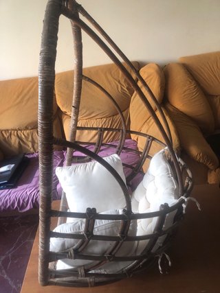 Silla Colgante Ratán y Madera