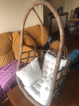 Silla Colgante Ratán y Madera