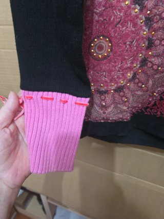 Jersey Desigual Mujer Talla S Negra y Rosa