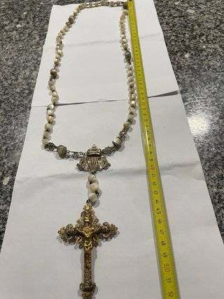 Rosario antiguo chapado en oro