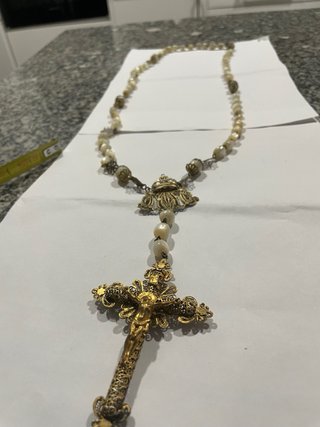 Rosario antiguo chapado en oro