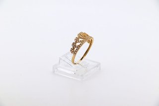 ANILLO PEQUEÑO CORONA 15 CIRCONITAS BLANCAS.