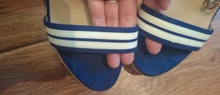 Sandalias Georges Rech Azul Marino Plataforma
