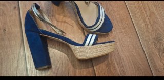 Sandalias Georges Rech Azul Marino Plataforma