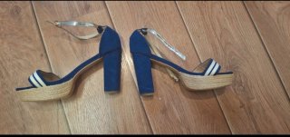 Sandalias Georges Rech Azul Marino Plataforma