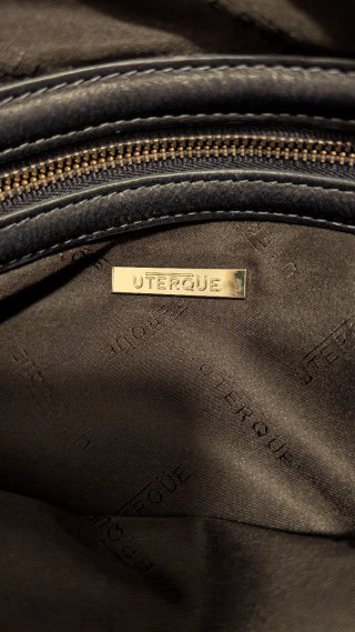 Bolso Uterqüe Azul marino oscuro de piel