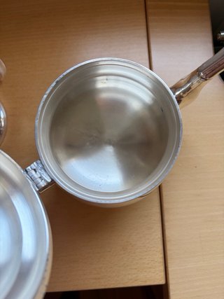 Set di 2 teiere in metallo argentato