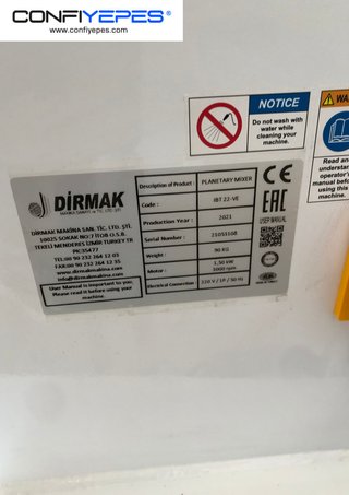 BATIDORA PLANETARIA DIRMAK 20L