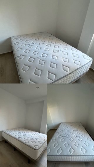 Colchón gris y blanco
